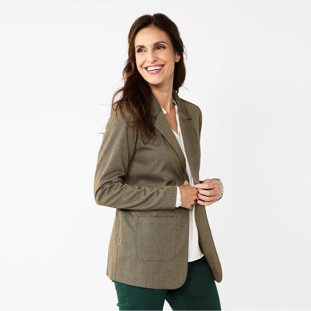 Croft & Barrow Women's Herringbone Blazer